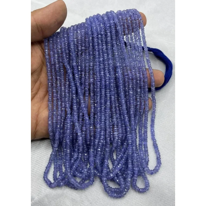 AAA Natural Faceted Rondelle Beads 3-5mm 16" Strand Genuine Tanzanite