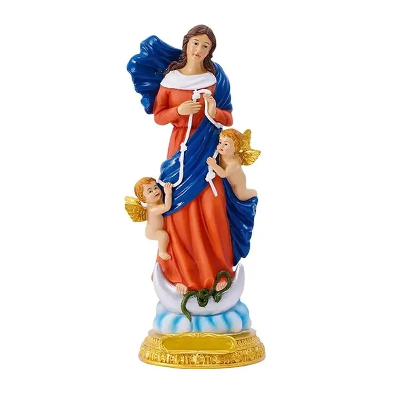 AT05-Blessed Mother Statue Color Painted Lady Of Grace Resin Statue Altar Decor Blessed Virginmary Mother Sculpture