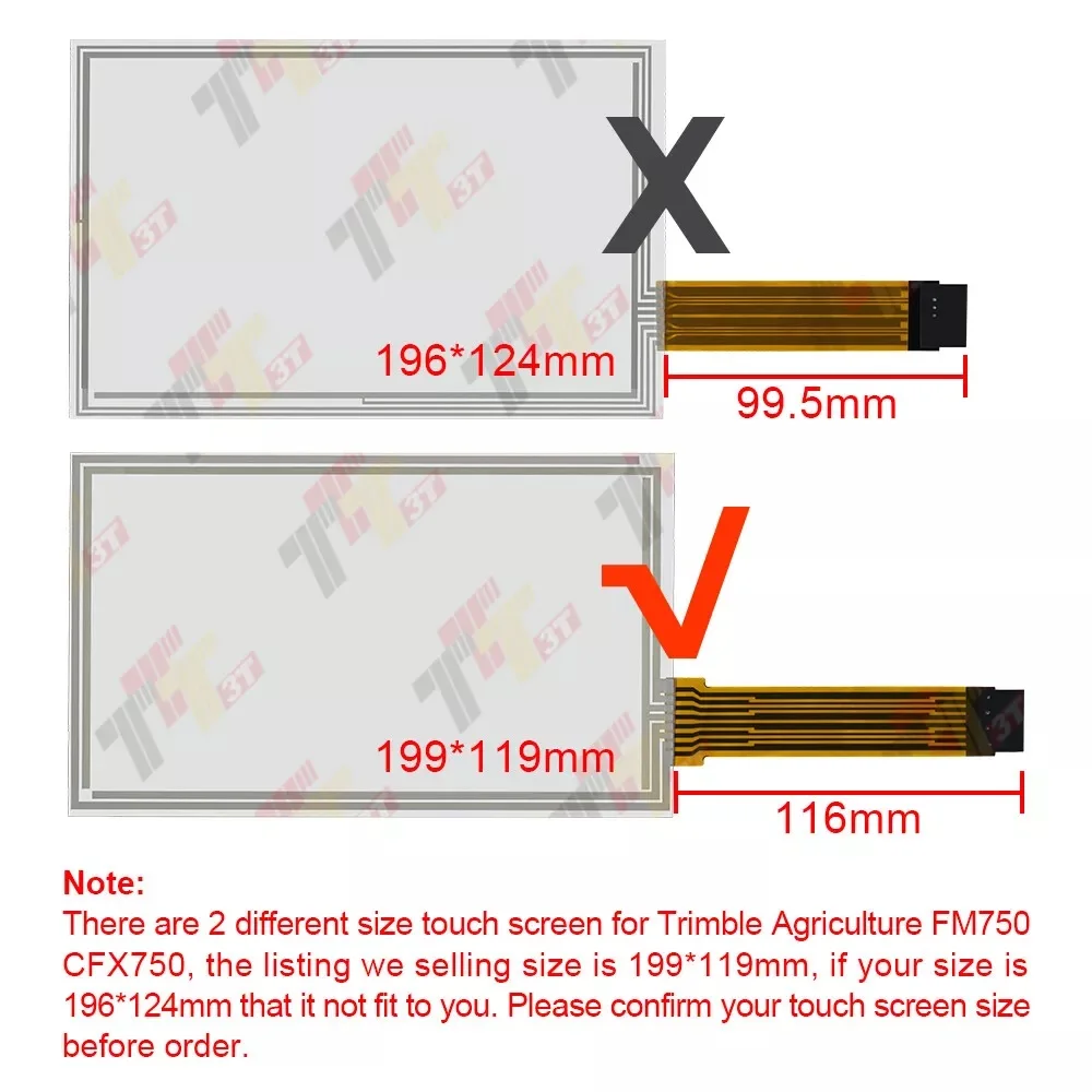 لوحة اللمس محول الأرقام بشاشة تعمل بلمس لـ Trimble Agriculture FM750 وحالة IH FM-750 CFX750