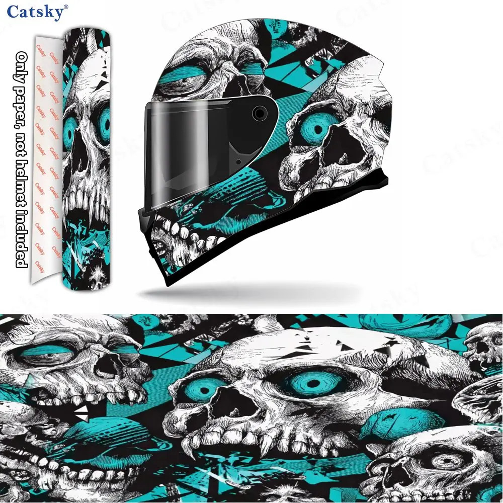 

Graffiti Skeleton Helmet Protection Sticker, Motorcycle Helmet, Racing Pattern Sticker, Ethylene Packaging Helmet Decoration Sti