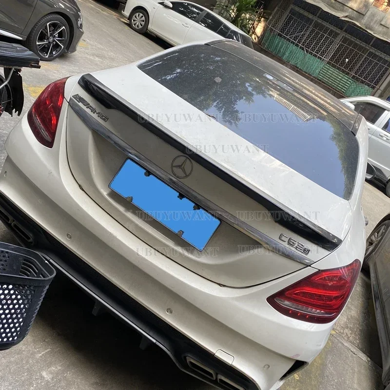 For Mercedes W205 Spoiler C180 C200 C250 C300 C350 C400 C450 C220 4Door 2015 2016 Carlson Style ABS Rear Trunk Spoiler