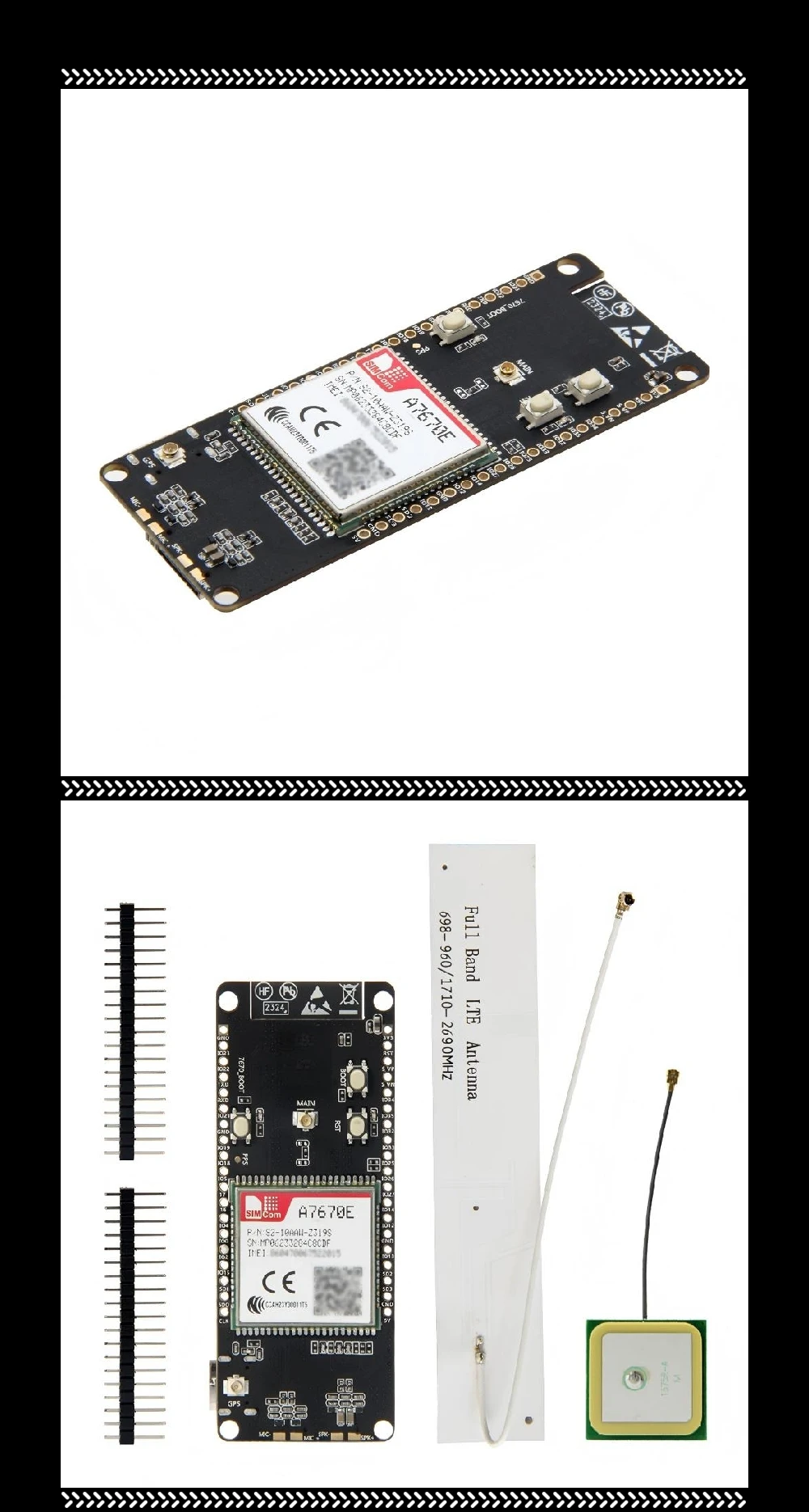 ESP32 4G LTE GSM Communication Module A7670E Wi-Fi BT 4.2 I2C SPI UART Interface Low Power IoT Development Board