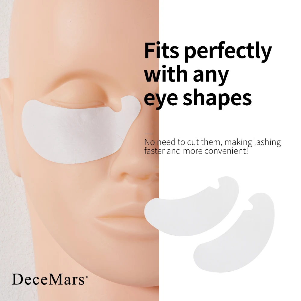 DeceMars U-CUT Design Eye Patches for Eyelash Extension Use (50 Pairs/Pack)