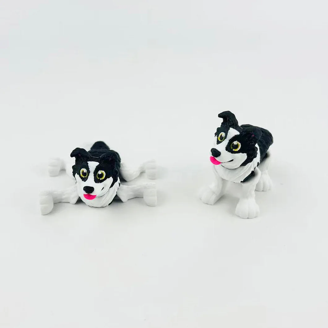 Simulação de impressão 3d brinquedos para cães de estimação bonito border collie modelo escritório em casa ornamentos decorativos presentes bonitos para pessoas