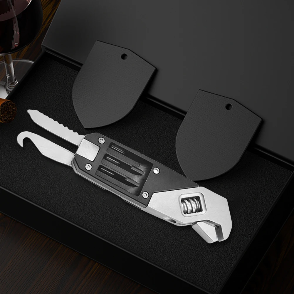 

Stainless Steel Portable Adjustable Wrench Multifunctional Adjustable Wrench 10PCS Drill Bit Allen Wrench Hand Tool Portable Set