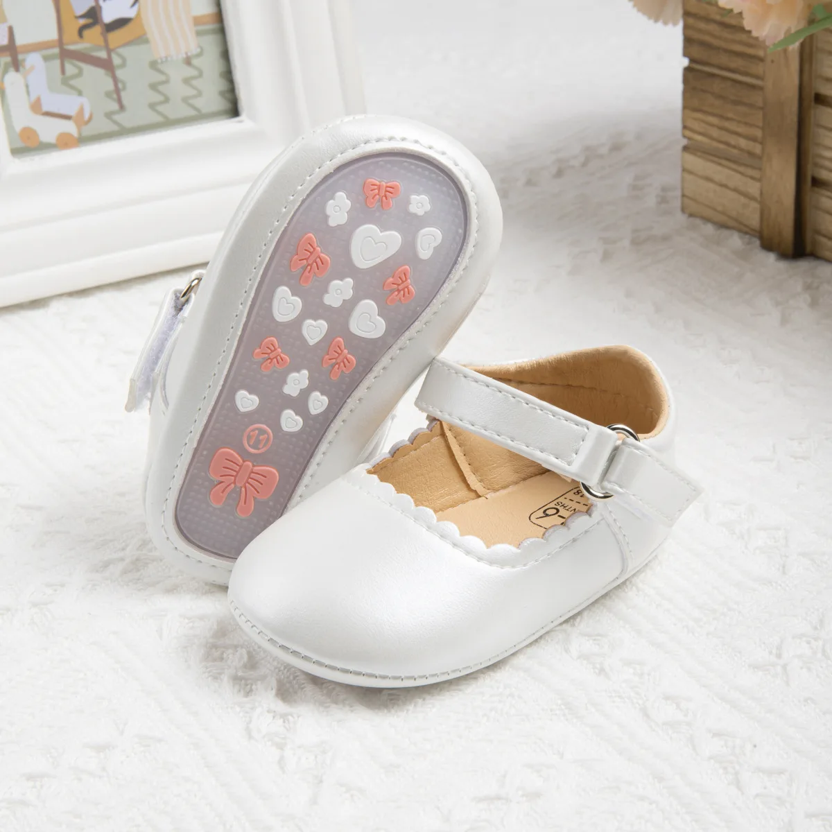 Baby Meisje Flats Pu Lederen Antislip Zachte Zool Schoenen Trouwfeest Prinses Baby Meisje Jurk Schoenen