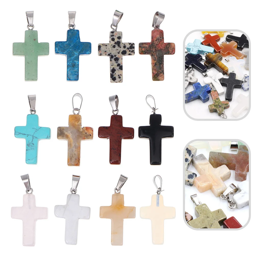 

20Pcs Crystal Cross Charm Pendant Hanging Loop for Necklace Bracelet Key Chain DIY Jewelry Making Accessories Delicate