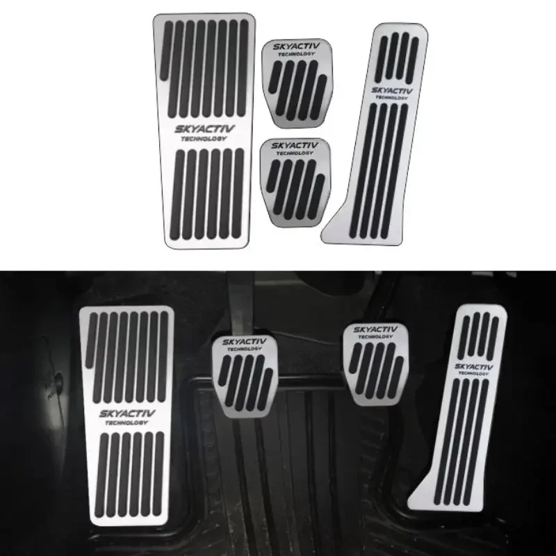 Pedales de coche, pedales de acelerador, freno y embrague, pedales antideslizantes, alfombrillas protectoras para pedales, accesorios 2015~2022 CX-3 CX3 para Mazda