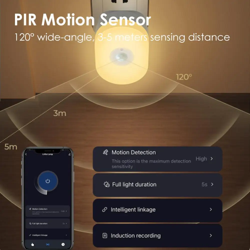Tuya inteligentne WiFi lampka nocna wykrywanie ludzkiego ciała na podczerwień mała lampka nocna aplikacja sterowanie głosem wsparcie rozrządu Alexa Home