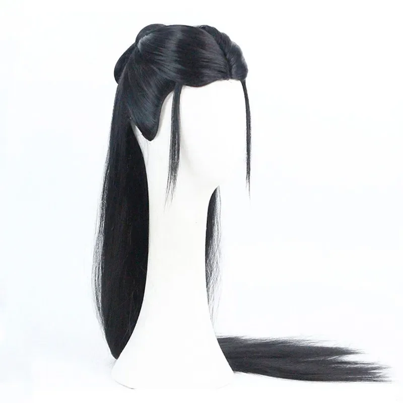 Shan Heling Warrior Hair Cosplay Nakrycia głowy Długie proste czarne produkty do włosów Hanfu Akcesoria książąt Film Play