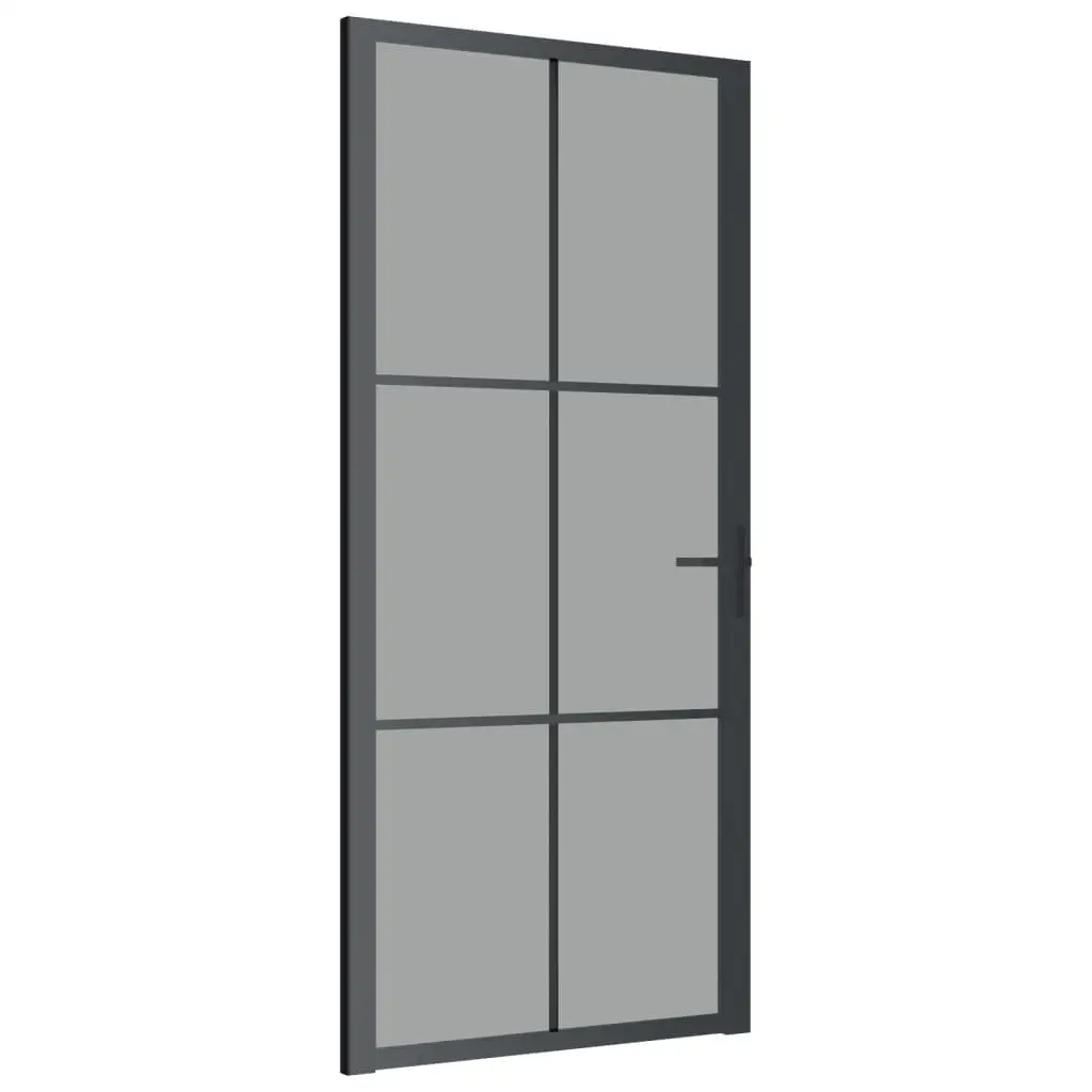 Puerta Interior 36.6x79.3 Negro ESG Vidrio y Aluminio