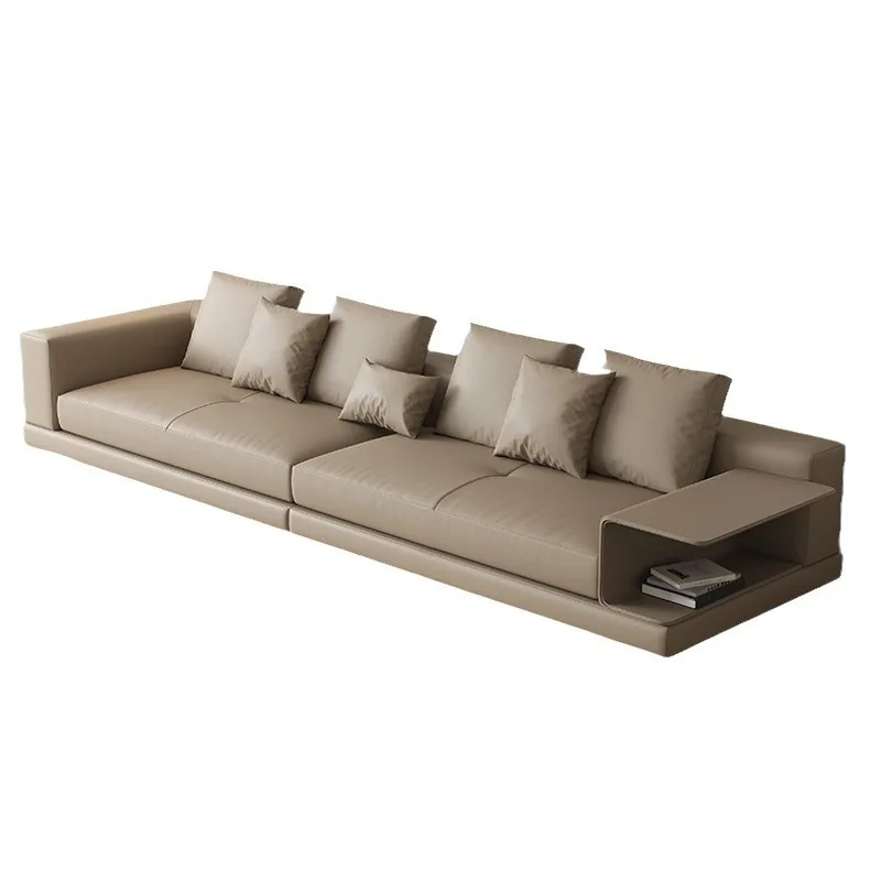 Luxurious modern living room layer leather floating minimalist sofa leather