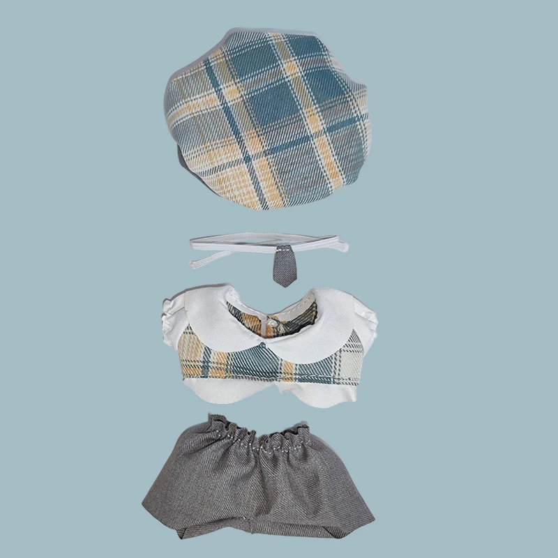 

Mini Fashion Doll Clothes Accessories for Korea Kpop EXO 15-17cm Labubu Idol V1 V2 Jumpsuit Striped Hat Set Shoes Clothes Gift