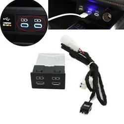 Car Charger Interface Socket Dual Type-C Quick Charger Adapter Fit For Toyota Sienna Camry Corolla RAV4 Land Cruiser 2018-2022