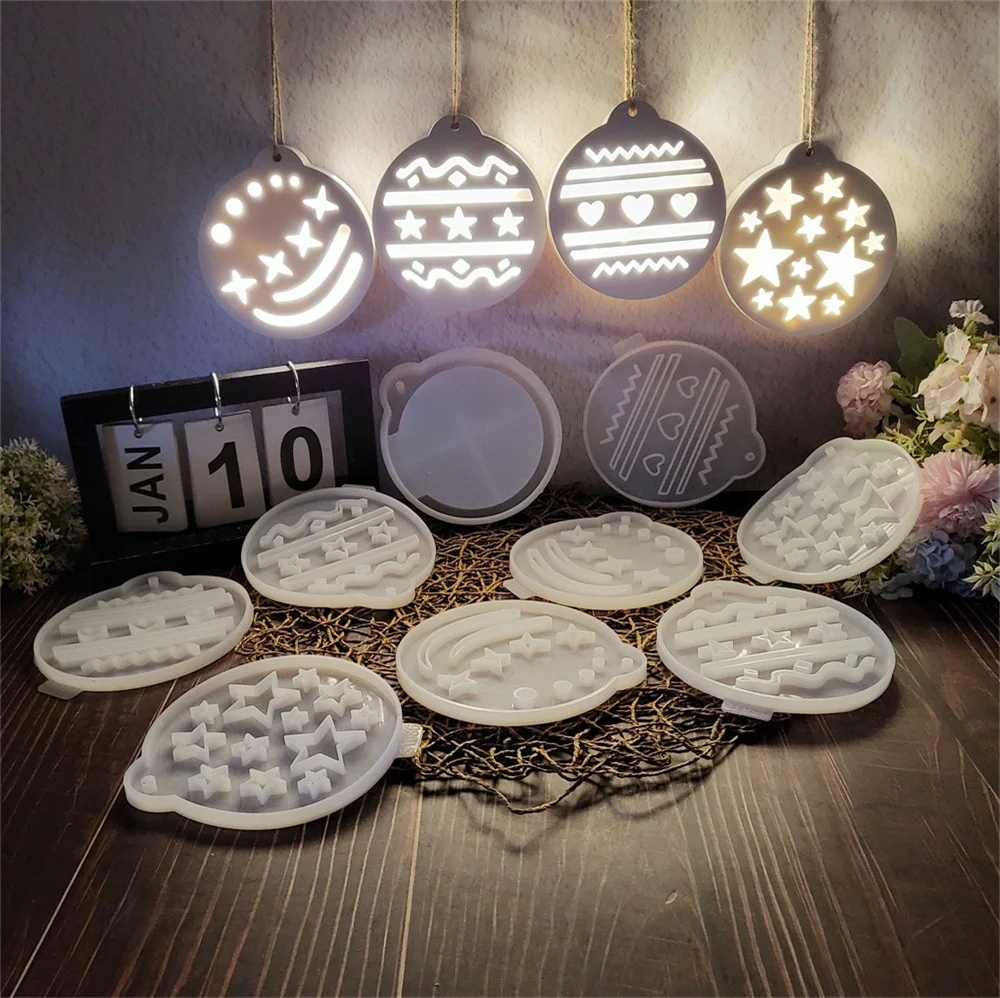 Round Storage Box Silicone Mold Candlestick Holder Festive Atmosphere Decor Star Heart Lamp Gypsum Mold Candle Tray Resin Mold