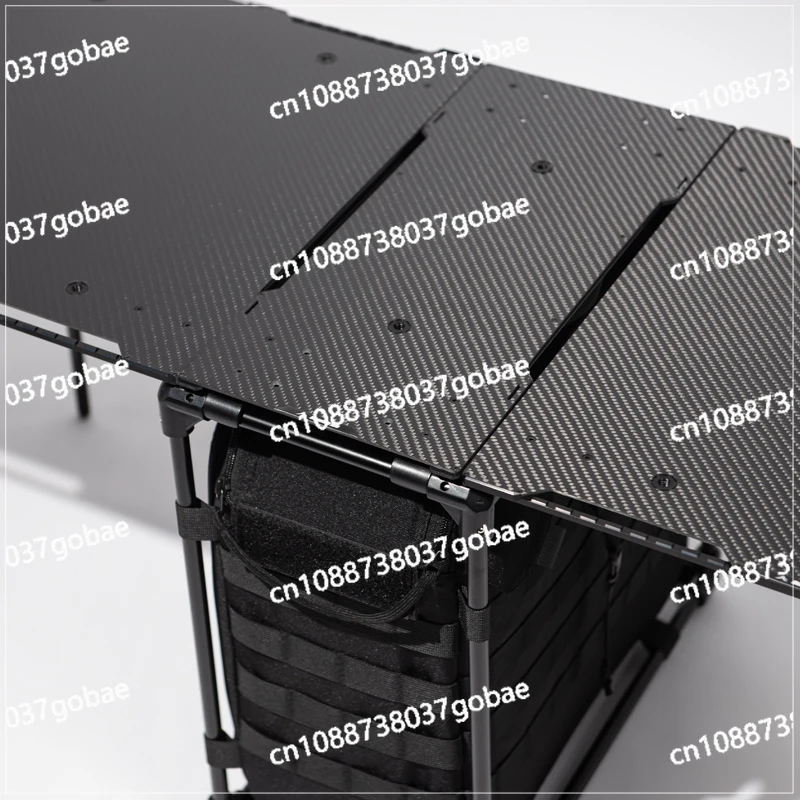 Aluminum Carbon Fiber Tactical Desk M Carbon Fiber + Aluminum Alloy Blackened Camping Folding Table, Suitable for HELINOX