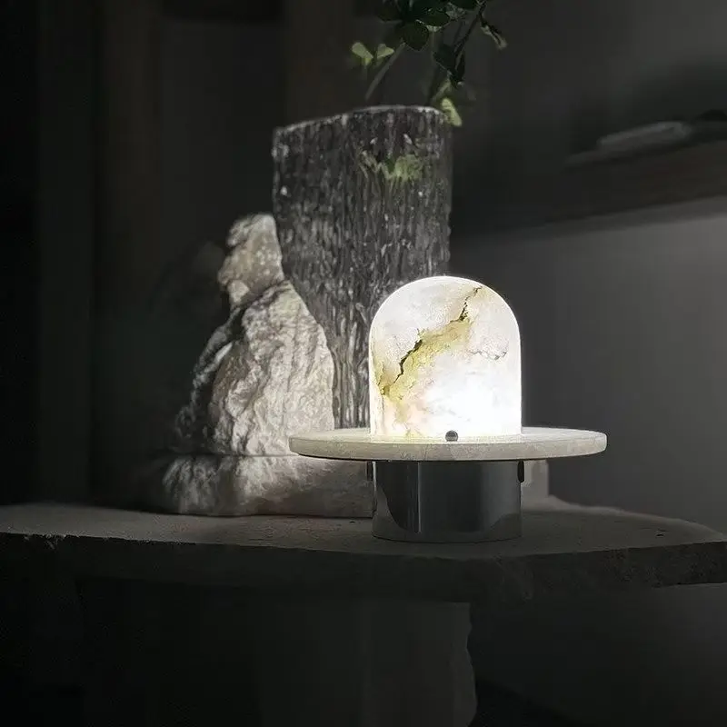 Creative marble table lamp modern fashion designer bedroom living room model room decorative atmosphere night light
