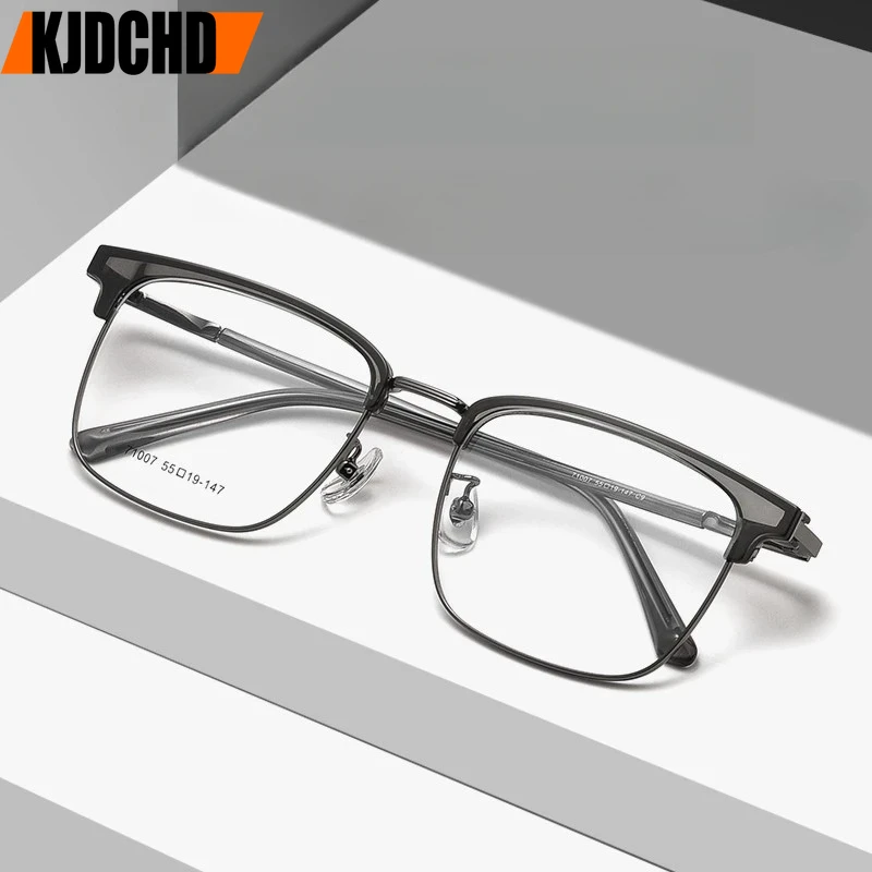 

KJDCHD модные удобные очки винтажные ультра легкие квадратные очки деловые роскошные очки по рецепту оправа для мужчин