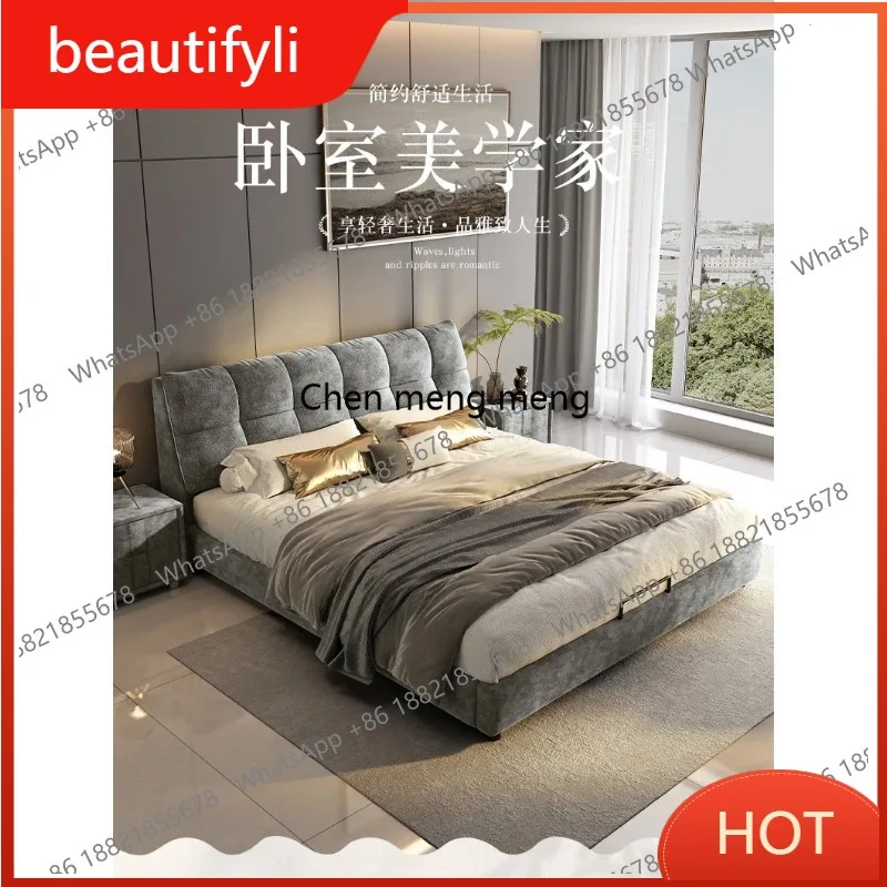 A139 Luxury King Size Bed Base Beds And Frames Double Beds King Size Bed Frames With Head Board Furniture For Home Nordic