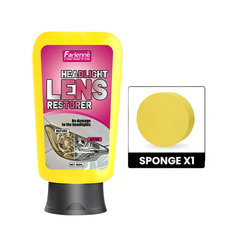 Car Headlight Repair and Polishing Kit - Clay Base to Remove Fine Scratches, Long-lasting Protection for Car Lights, Instant