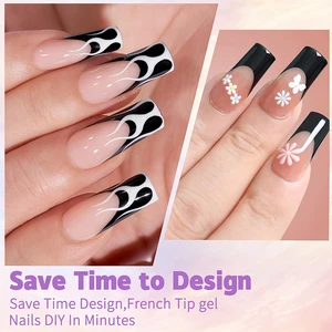 150 قطعة / صندوق نصائح الصحافة هلام الفرنسية مسمار القهوة السوداء أظافر اللوز 15 مقاسا مسبقا مطبقة مسبقا الأظافر الكاذبة لتمديد مانيكير أعلى 12 مبيعات أظافر صناعية سوداء - No9