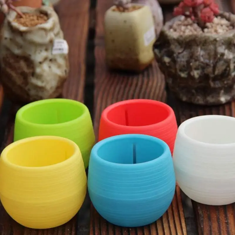 Mini round Resin Flower Pot Small Succulent Planter Indoor Desktop Home Garden Decor Supplies round Shape Plant Container