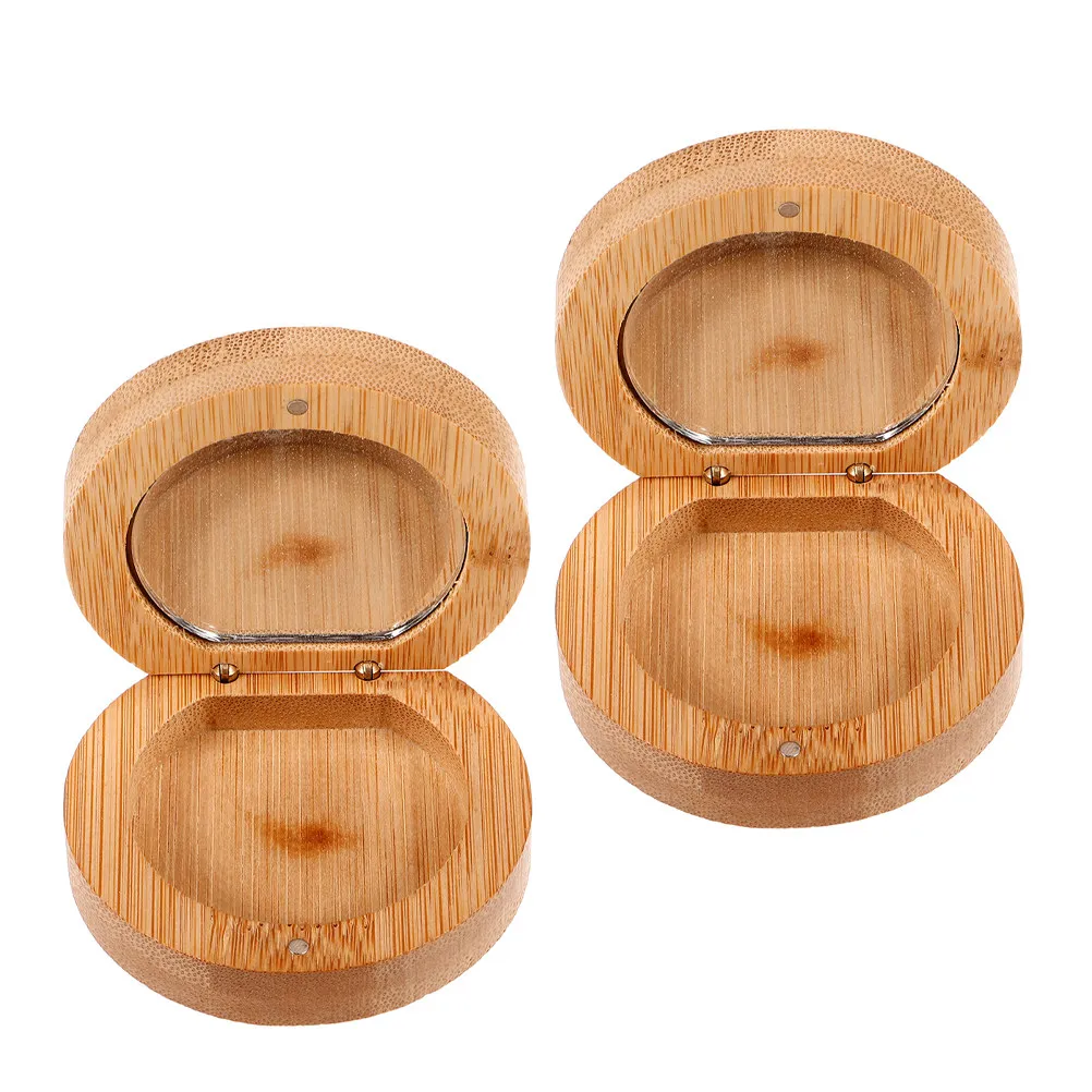 

2 шт. бамбуковые складные компактные зеркала для путешествий, портативные ручные зеркала из дерева нанму с HD-стеклом для ежедневного использования, офиса, поездок