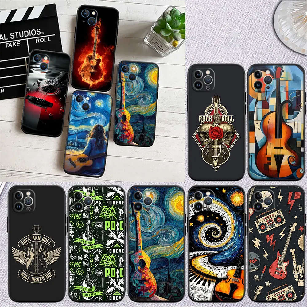 MI25 Music guitar Phone Case for Samsung Galaxy A11 A12 A13 A15 A52S A53 A55 A56 A70 A71 A72 A73 F06 F16 F56 S10 Plus S10e