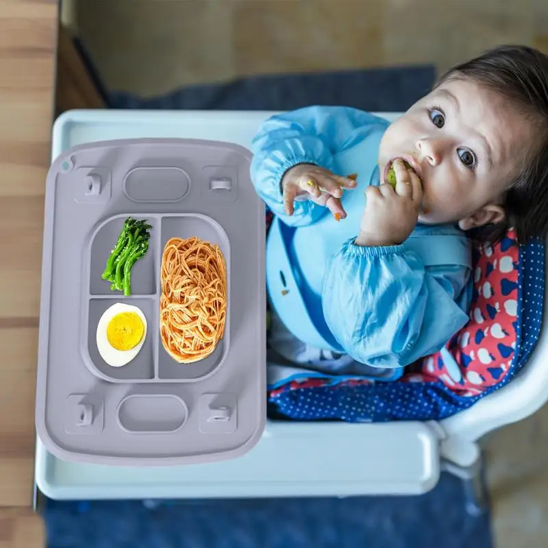 Infant Plates Toddler Suction Plates Silicone Placemats Compartment Design With Strong Suction Cup Design For Kids Center