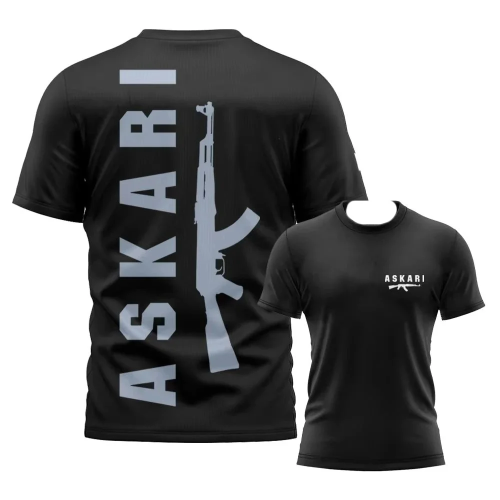 Askari Boxing Fighting Men's T Shirt Summer Sports Fitness Breathable Round Neck Short Sleeve Tops Outdoor Trainning Clothing