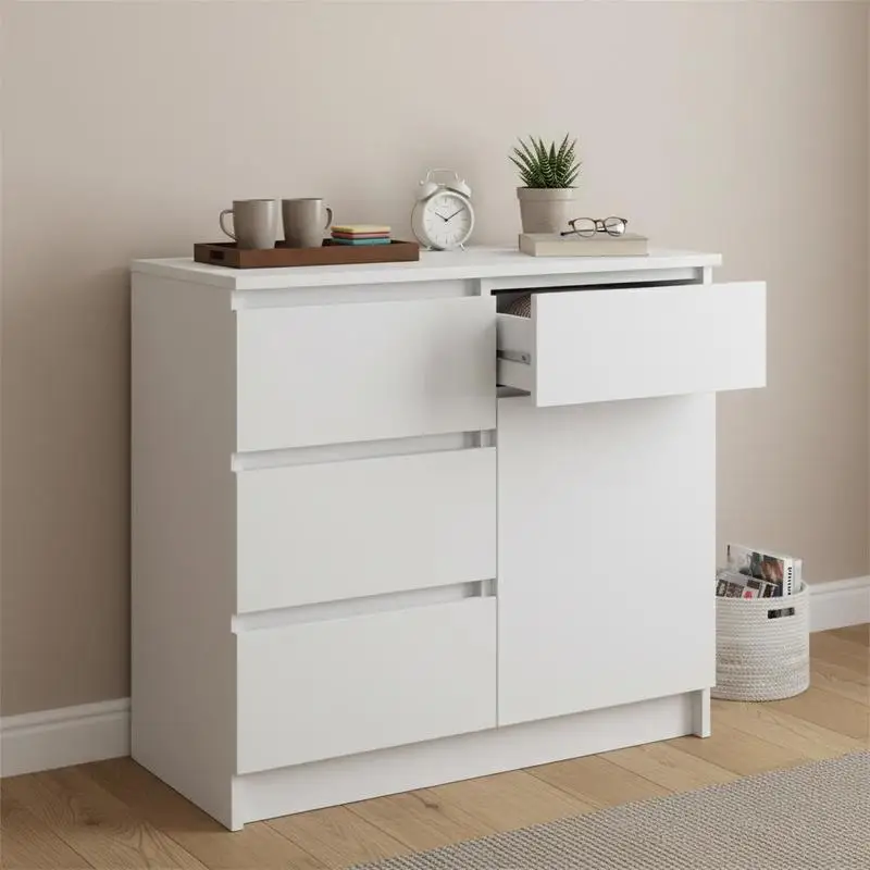 Buffet avec tiroir blanc 71x35x65 cm en bois