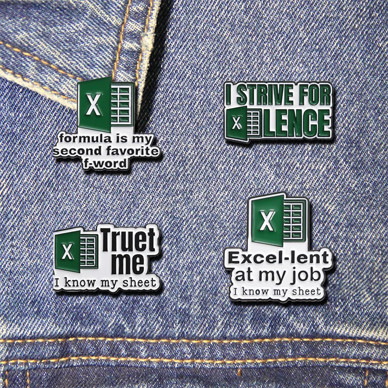 Excel Sheet Enamel Pins Formula Is My Second Favorite F-Word Brooch Lapel Badge Jewelry Gift