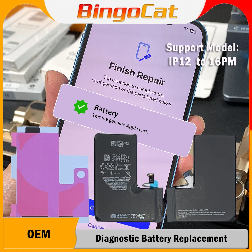 OEM Diagnose Original-Akku für iPhone 12 Pro 12mini 12pm 13mini 13 13pro 13promax 14 Pro 14 Promax 15 15Pro Plus 100% Leistung