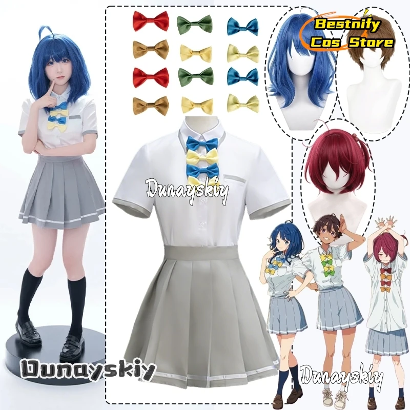 

Yanami Anna Yakishio Remon Komari Chika Косплей Костюм Парик JK Школьная форма Комплект галстука-бабочки Маскировка на Хэллоуин для взрослых женщин