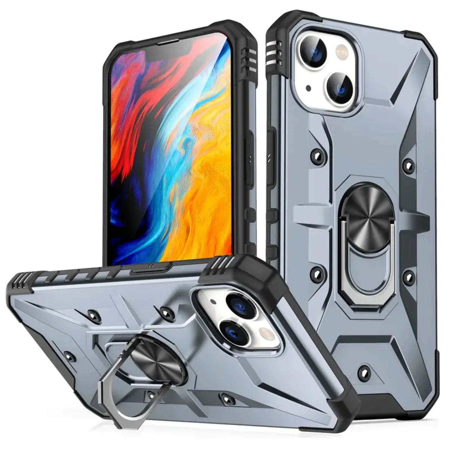 

Shock Absorbent Protective Case With Ring Holder For IPhone IPhone 14/14 Plus/14 Pro/14 Pro