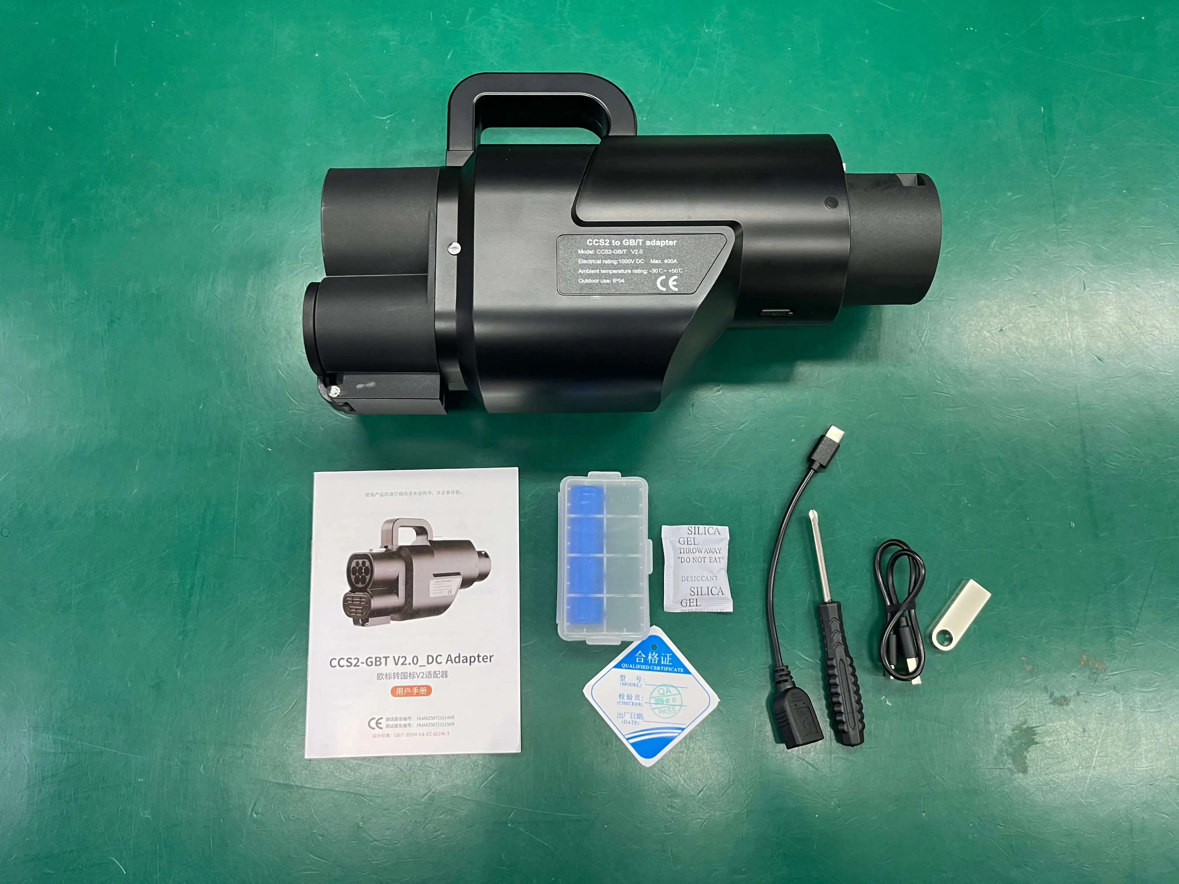 CCS2 To GBT Adapter 400A IP54 Waterproof Level 3 EV Charger High-Current Fast Charging Connector For New Energy Vehicles
