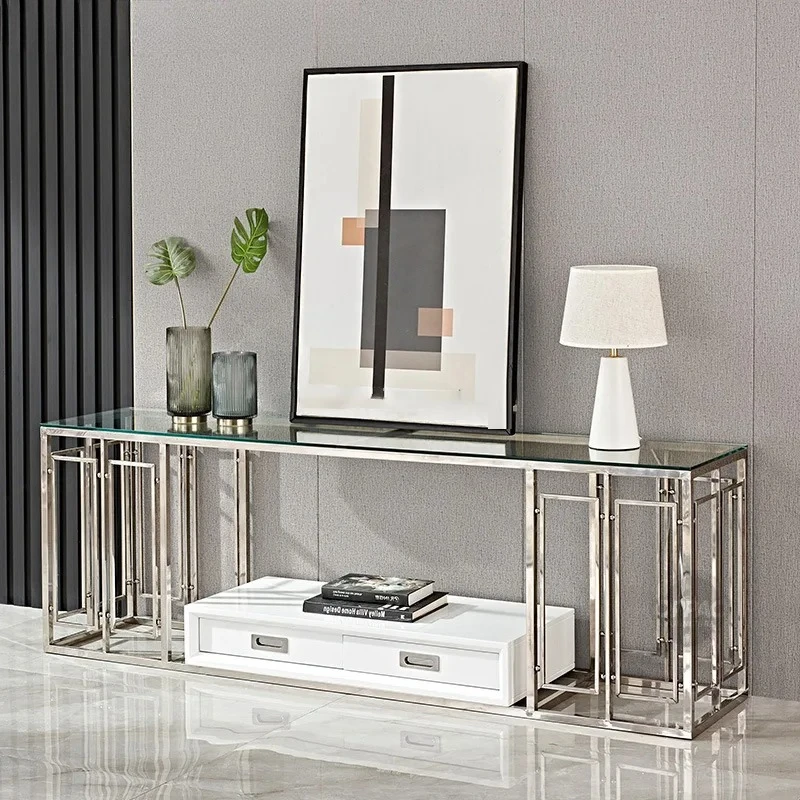 

Light luxury marble corner several hotel lobby sales office round TV cabinet golden simple post-modern sofa edge several