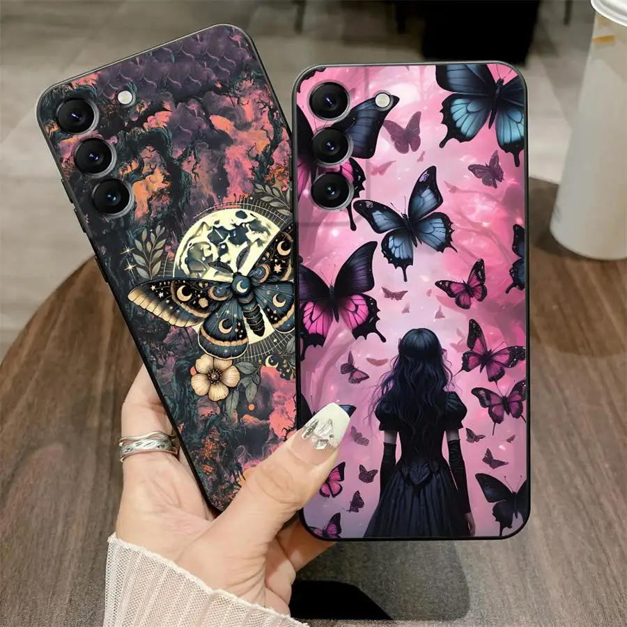 Butterfly Girl Case for Samsung Galaxy A30 A40 A04 A01 A02 Note 20 Ultra 9 10 A50 A70 A06 A10 A20 A05 A03 Soft Back Phone Cover