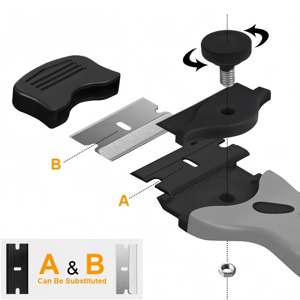 Plastic /Metal Razor Blade Scraper Edge Removal Tool with Blade Label Sticker Decal Removal Car Window Tint Vinyl Application