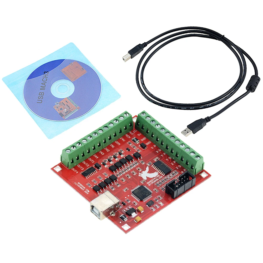 3PCS/SET 1PCS MACH3 Breakout board +1PCS USB Wire+1PCS CD CNC USB 100Khz 4 axis interface driver motion controller driver board