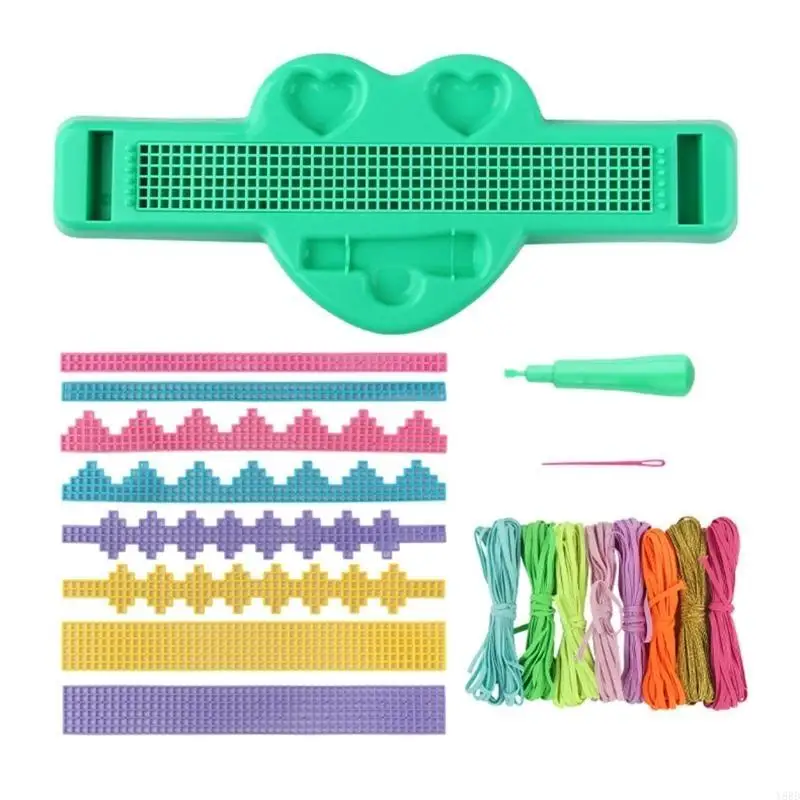 

Y88D Crochet Friendship Bracelet Kits for Girl Friendship Wristlet Jewelry Set for Kindergarten Kids Party Craft Activity Toy
