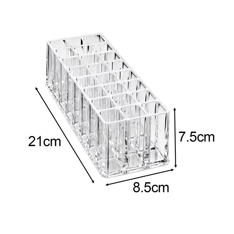 24 Slots Makeup Brush Storage Box Lipstick Holder Display Case lear Acrylic Cosmetic Storage Box Lipgloss Stand Sundry Organizer