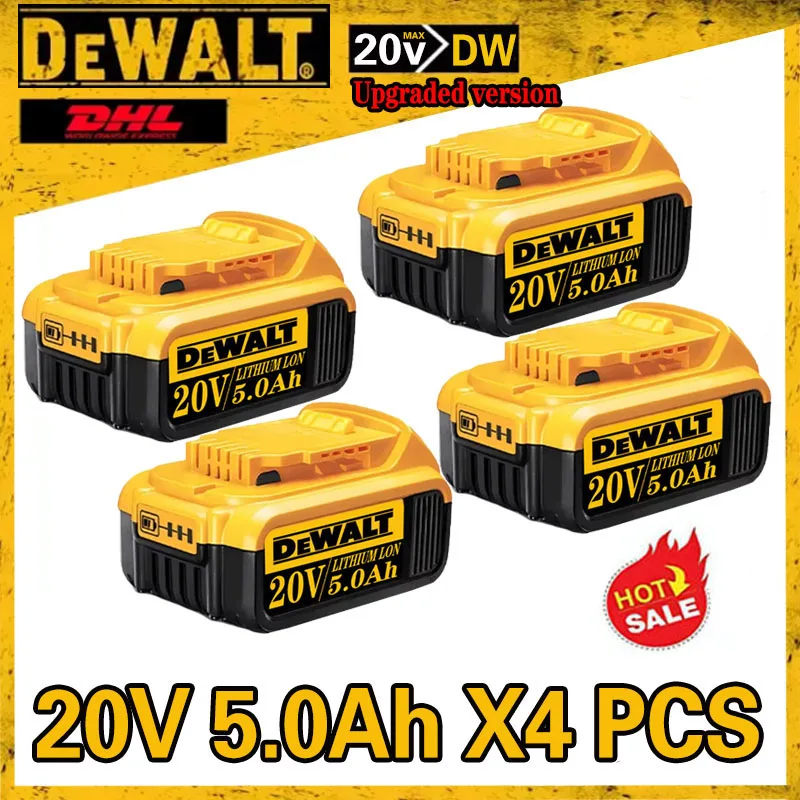 100% Genuine Dewalt 20V Battery, 2AH 5AH 6AH Rechargeable Lithium Ion Battery, Dewalt DCB200 Power Tool Replacement Battery