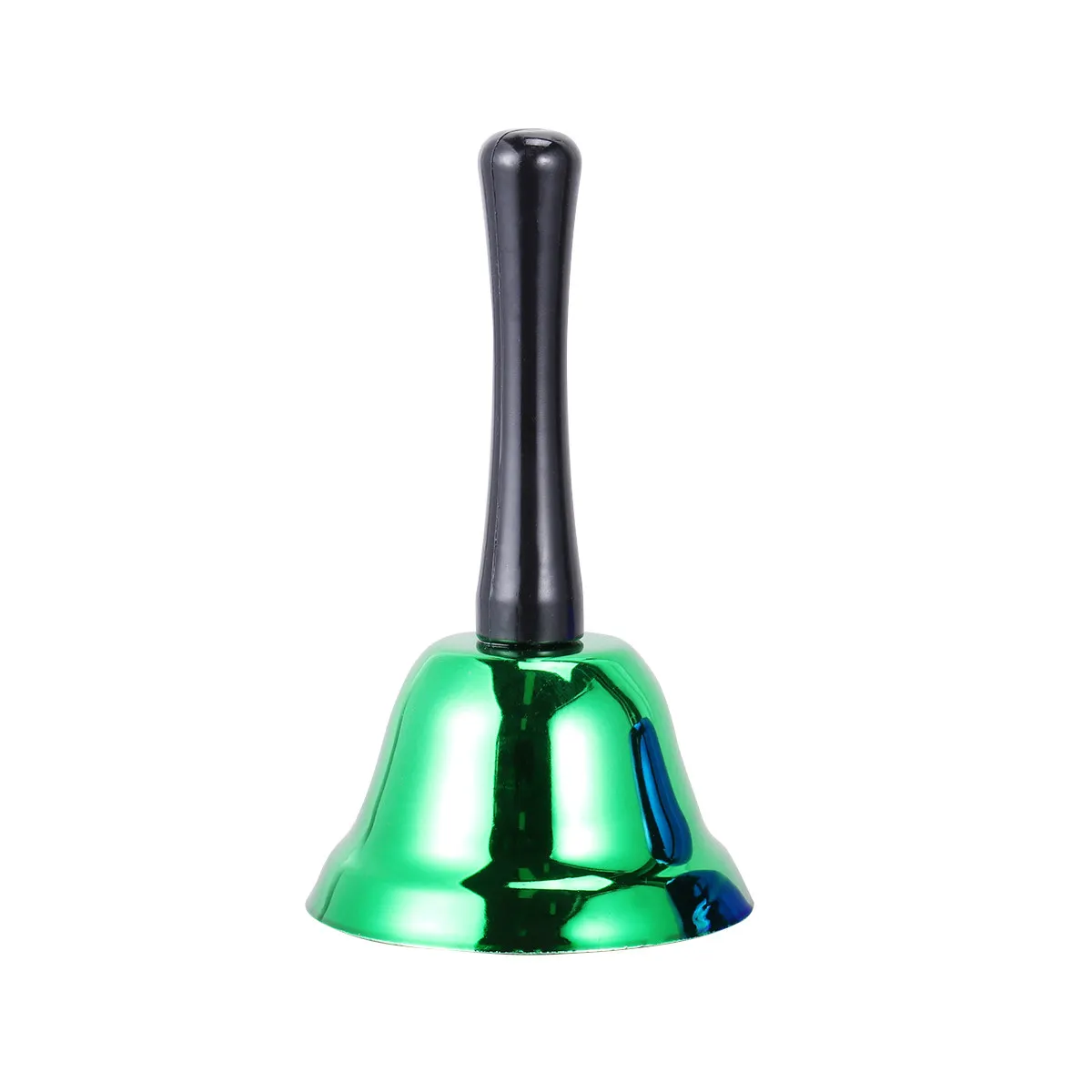 2Pcs Handheld Metal Bell 75Mm Loud Clear Sound Ring Bell Comfortable Grip Christmas Festival Decoration Green Blue