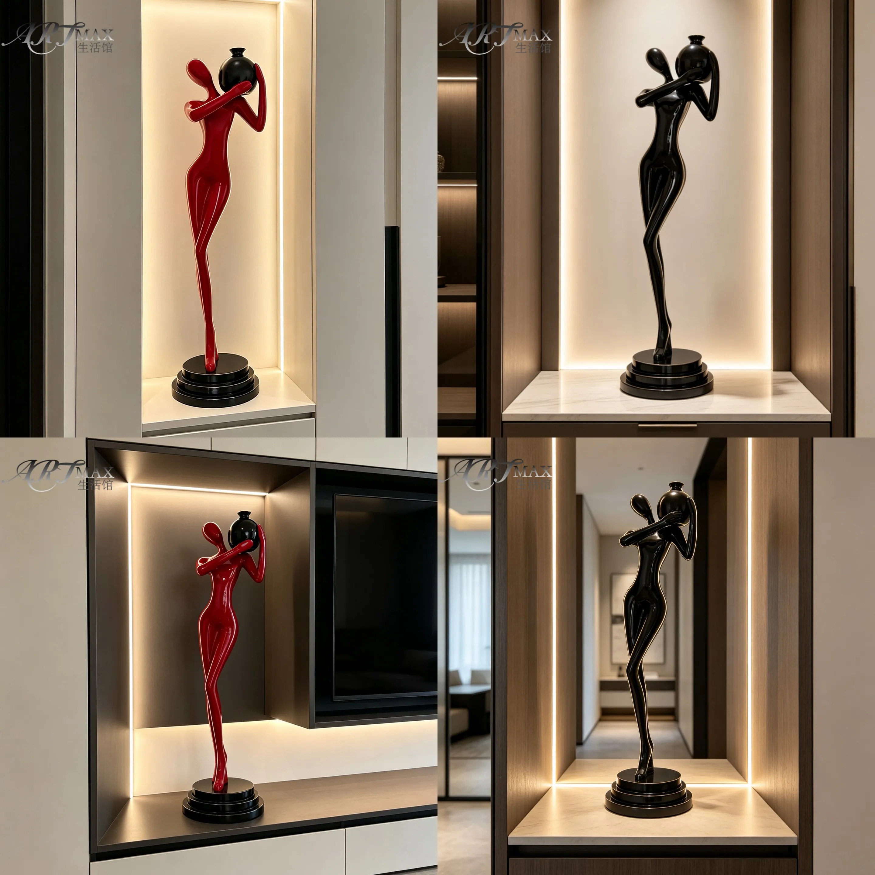 Modern Abstract Figure Sculpture Large Living Room Entryway Niche Art Decor Home Ornament