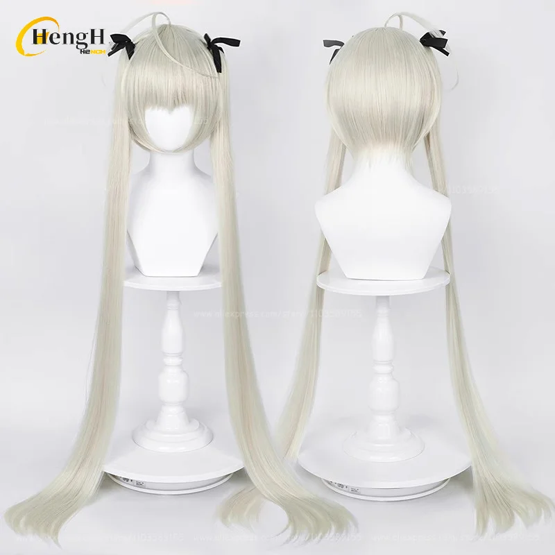 Anime Synthetic Kasugano Sora Peruca Longa, Cinza Claro, Peruca Cosplay Dourada, Cabelo Resistente ao Calor, Perucas de Festa, Um Boné, 85cm, 70cm, Em Stock