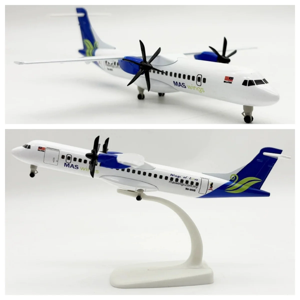 20CM MAS Airlines ATR Metal scale aircraft Static miniature airplane Collected Gift By Aviation with Landing Gear Collectible