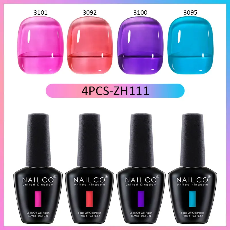 

NAILCO 4 шт./компл. hema free tpo free гель-лак для ногтей Vernis Semipermanent UV Gel Nail Art Маникюрный гель-лак для ногтей Набор лаков