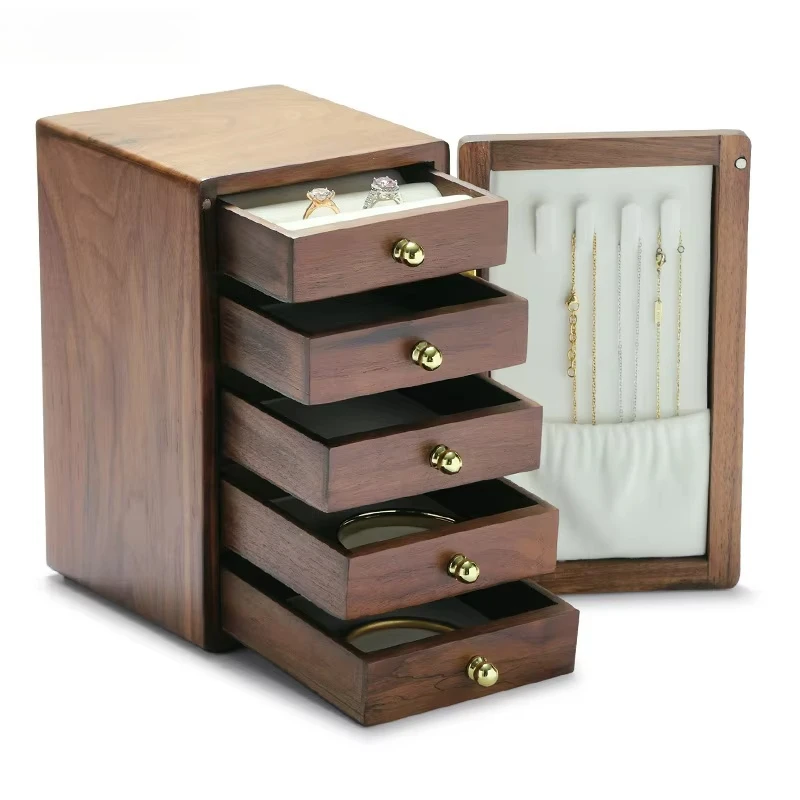

High Quality Wooden Jewelry Box Storage Necklace Bracelet Earrings Ring Necklace Storage Box for Girls