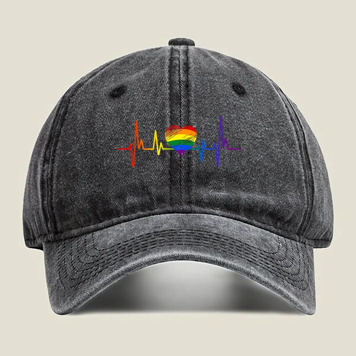 

Pride Heart Art «Радужное сердцебиение» с мотивом LGBTQ+ Бейсбольная кепка Pride